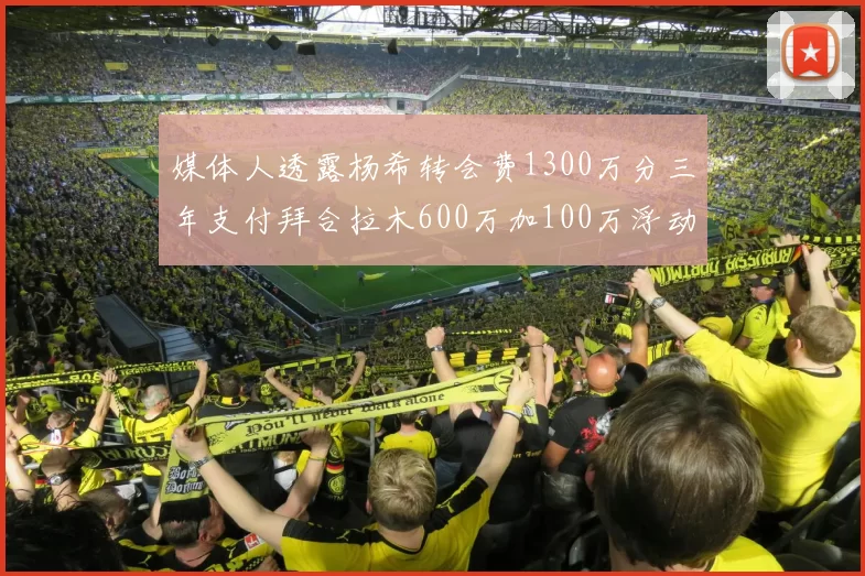 媒体人透露杨希转会费1300万分三年支付拜合拉木600万加100万浮动